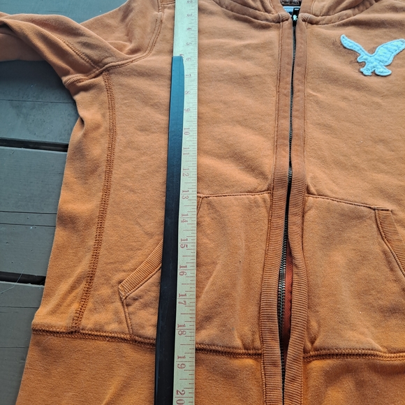 American Eagle Outfitters Burnt Orange Hoodie with Eagle Emblem - Picture 6 of 6